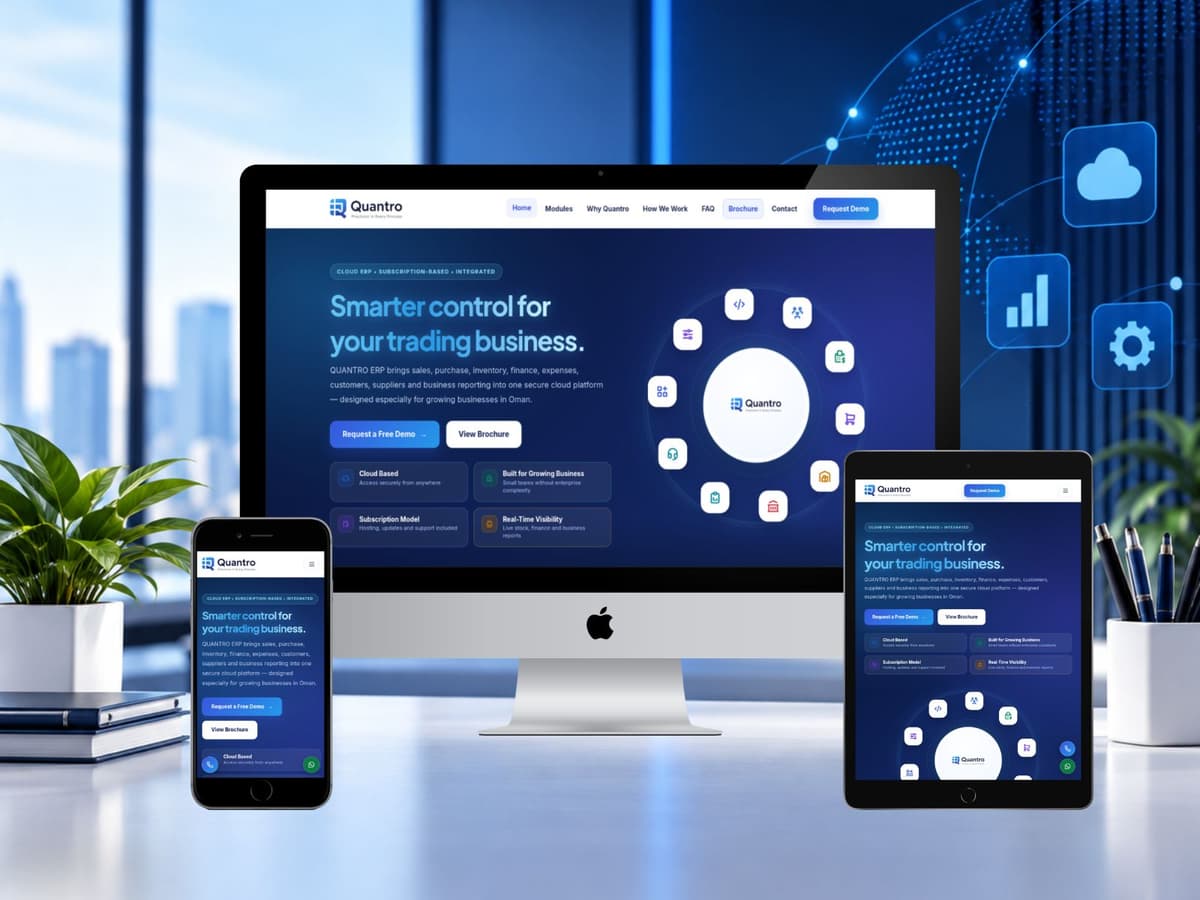 quantro erp responsive website